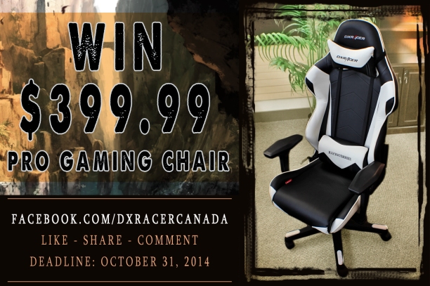 Facebook Contest - Win $399.99 DXRacer Pro Gaming Chair in Canad