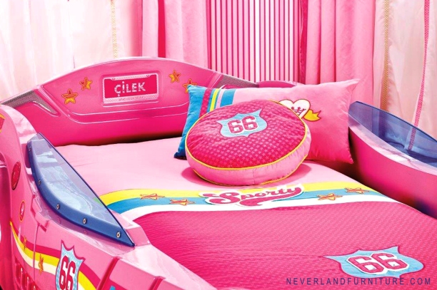 Girls Pink Car Bed Comforter– Buy it at Neverland Furniture, C