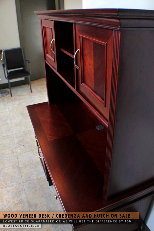High Quality Wood Veneer Office Desk, Credenza and Hutch on SALE
