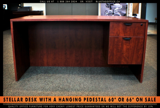 Stellar Desk with Single Hanging Pedestal on SALE. As seen on BL