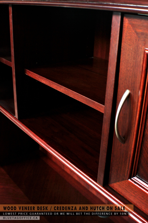 Wood Veneer Office Shelves and Hutch on SALE. As seen on BLUETAG