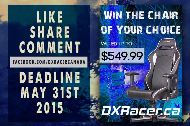 Win the chair of your choice from DXRacer.ca valued up to $549.9
